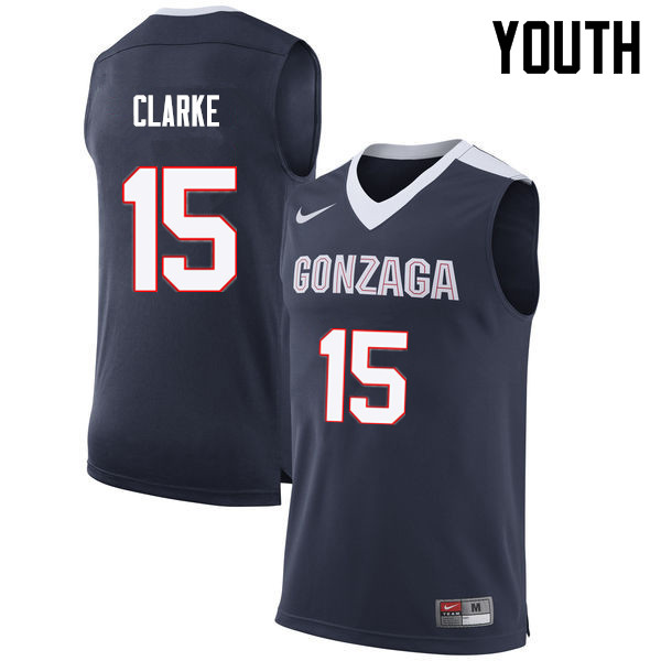 Youth Gonzaga Bulldogs #15 Brandon Clarke College Basketball Jerseys Sale-Navy